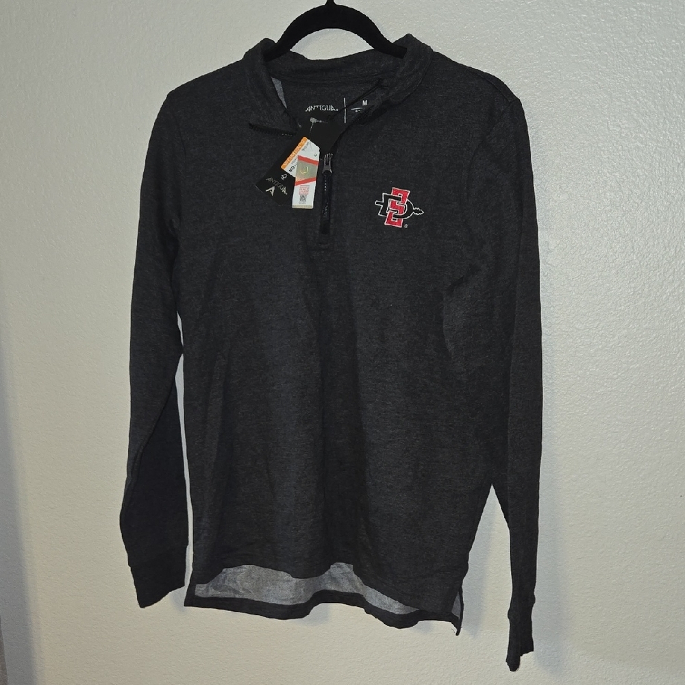 NCAA Charcoal Sweatshirt with Pink Emblem